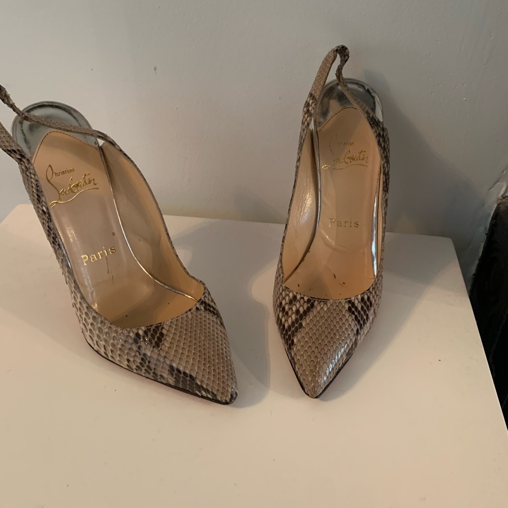 Christian Louboutin python pumps